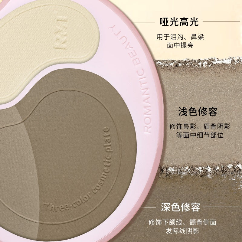 Romantic Beauty Three Color Cosmetic Palette RMT028