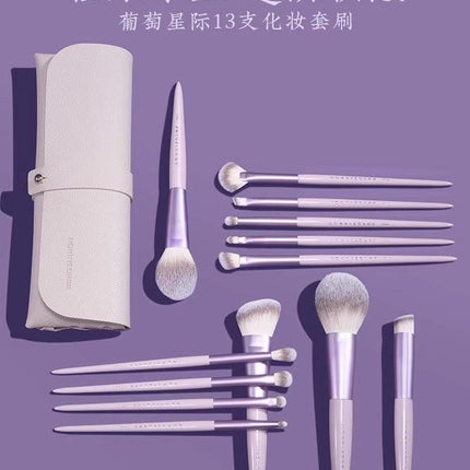 Rownyeon Grape Purple Makeup Brush Set 13 in With Bag RY019