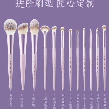 Rownyeon Grape Purple Makeup Brush Set 13 in With Bag RY019