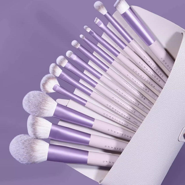 Rownyeon - Grape Purple Makeup Brush Set 13 in With Bag