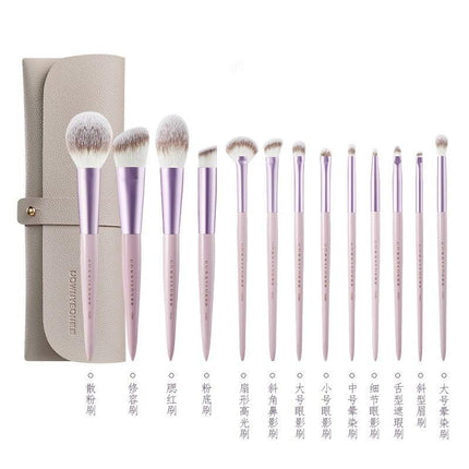 Rownyeon Grape Purple Makeup Brush Set 13 in With Bag RY019