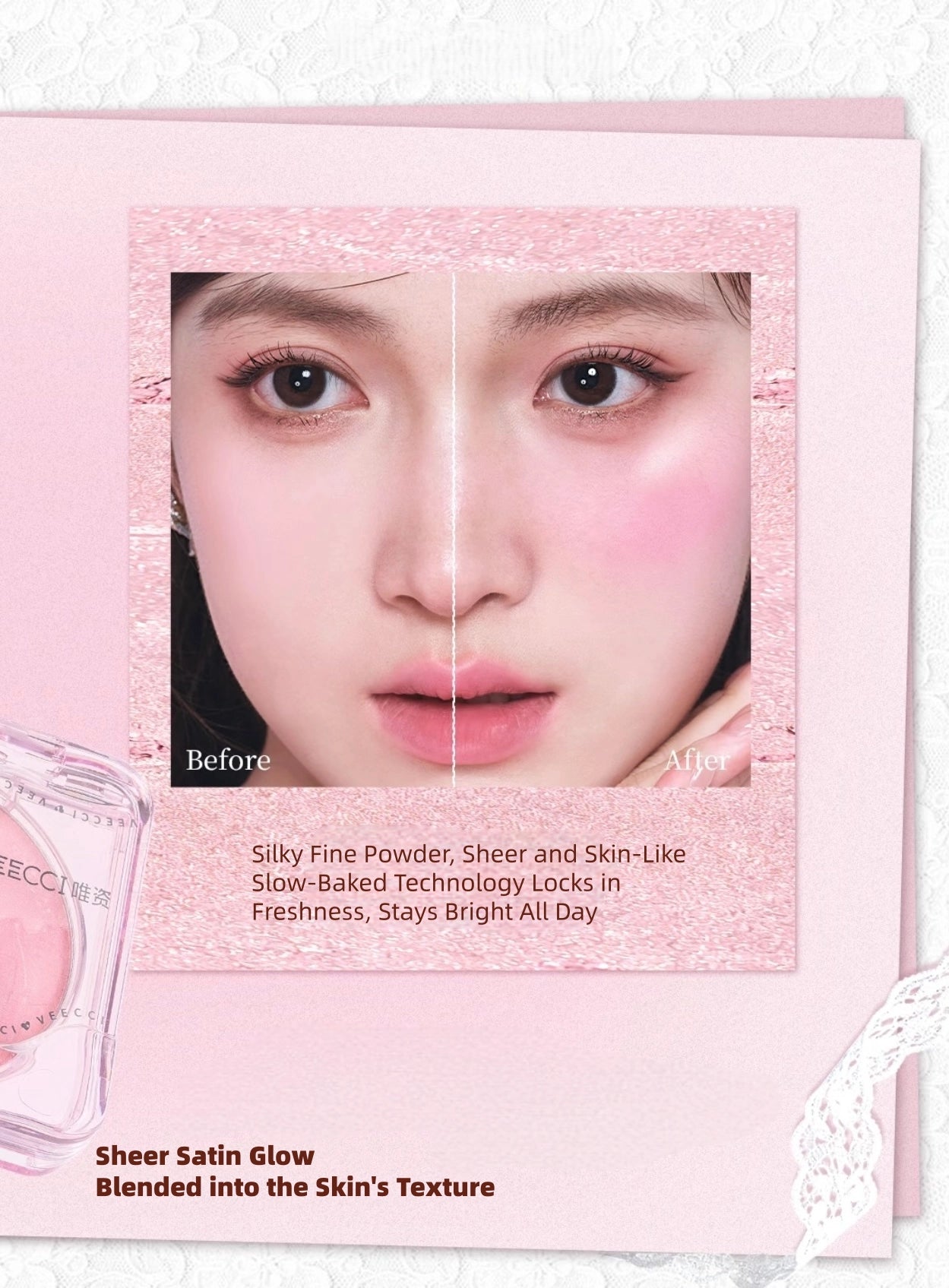 Veecci - Dream Lace Dual Satin Blush 7g