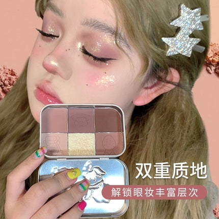 YIGUDIGU Candy Box Tea Party 6 Colors Eye Palette YGDG007