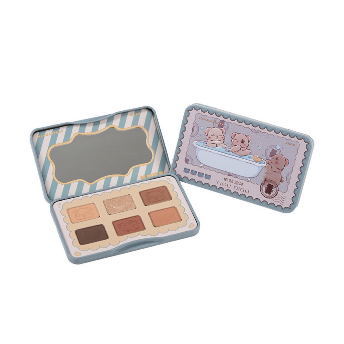 YIGUDIGU Candy Box Postcard 6 Colors Eyeshadow Palette YGDG011