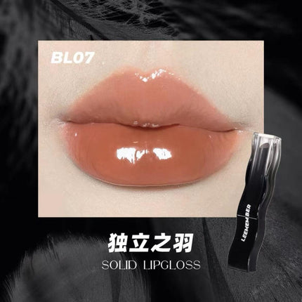 【NEW BL10-BL14】LEEMEMBER Black Feather Solid Lipstick LM014 - Chic Decent