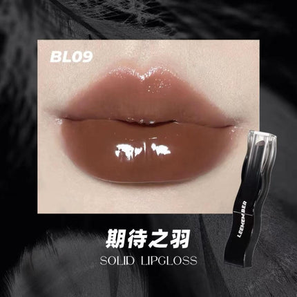 【NEW BL10-BL14】LEEMEMBER Black Feather Solid Lipstick LM014 - Chic Decent