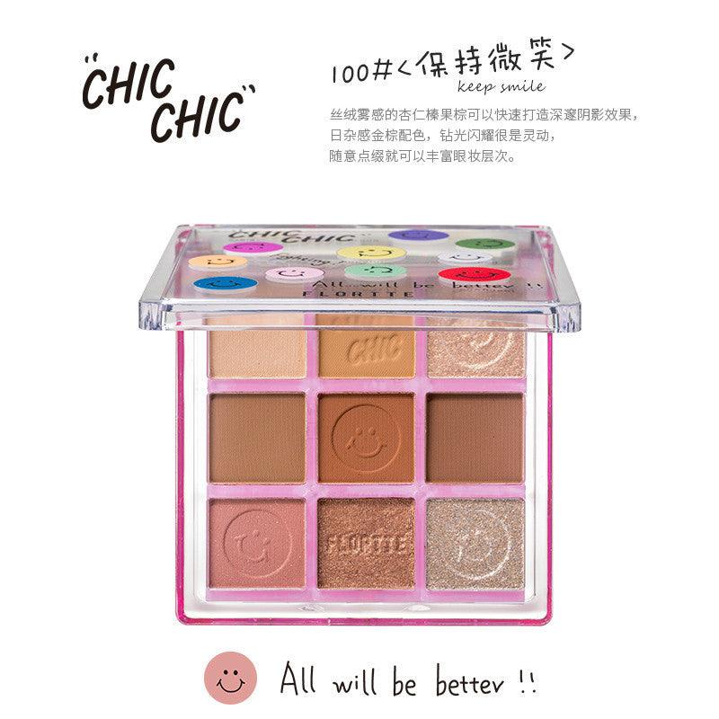 Flortte Chic Chic 9-Color Eyeshadow - Chic Decent