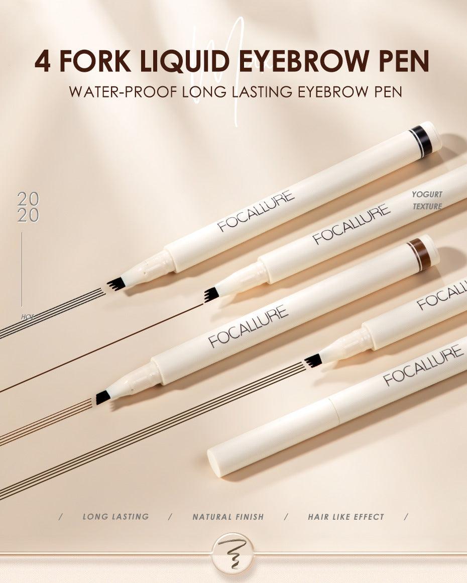 FOCALLURE Eyebrow 4 Fork Liquid Eyebrow Pen Water Proof Long Lasting FA161 - Chic Decent