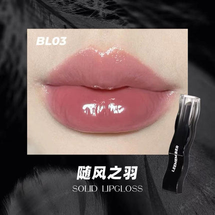 【NEW BL10-BL14】LEEMEMBER Black Feather Solid Lipstick LM014 - Chic Decent