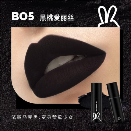 【NEW Browny Nude# Bare Pink#】HYNTOOR Black Macaron Lip Powder Tint HYT008 - Chic Decent