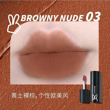 【NEW Browny Nude# Bare Pink#】HYNTOOR Black Macaron Lip Powder Tint HYT008 - Chic Decent