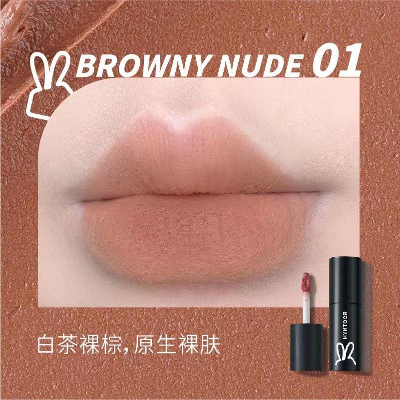 【NEW Browny Nude# Bare Pink#】HYNTOOR Black Macaron Lip Powder Tint HYT008 - Chic Decent