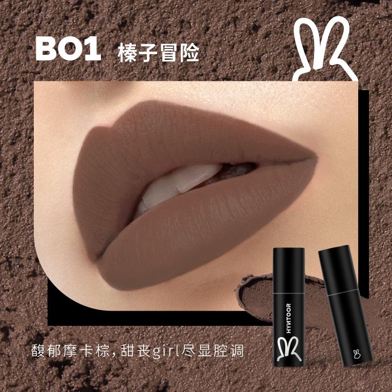 【NEW Browny Nude# Bare Pink#】HYNTOOR Black Macaron Lip Powder Tint HYT008 - Chic Decent