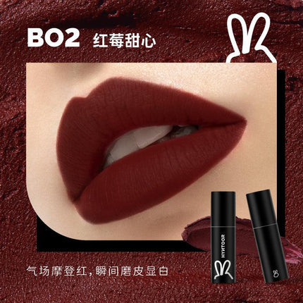 【NEW Browny Nude# Bare Pink#】HYNTOOR Black Macaron Lip Powder Tint HYT008 - Chic Decent