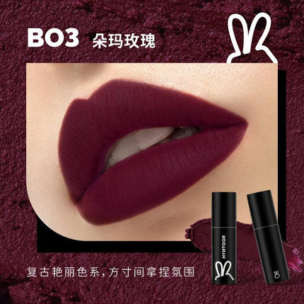 【NEW Browny Nude# Bare Pink#】HYNTOOR Black Macaron Lip Powder Tint HYT008 - Chic Decent