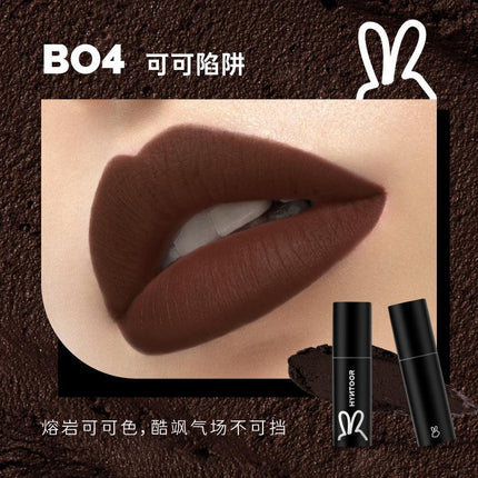 【NEW Browny Nude# Bare Pink#】HYNTOOR Black Macaron Lip Powder Tint HYT008 - Chic Decent