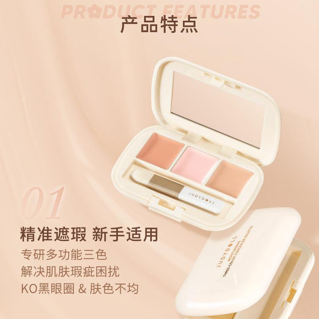 Judydoll Moisturizing Three-Color Concealer Palette JD091 - Chic Decent