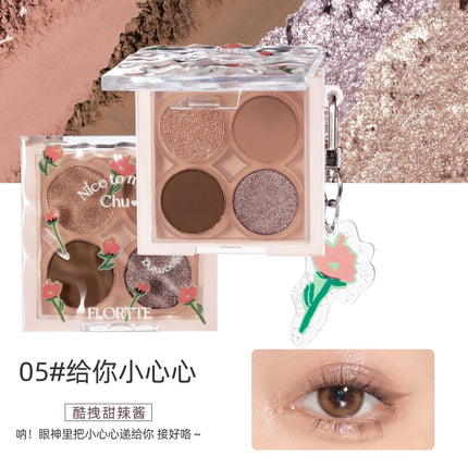 Flortte Nice To Meet Chu 4-Color Eyeshadow Palette FLT0F8 - Chic Decent