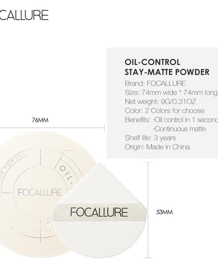 Focallure Oil Control Stay Matte Powder FA236 - Chic Decent