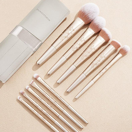 Rownyeon Hidden Fragrance Portable Makeup Brush 10-in-Set RY007 - Chic Decent