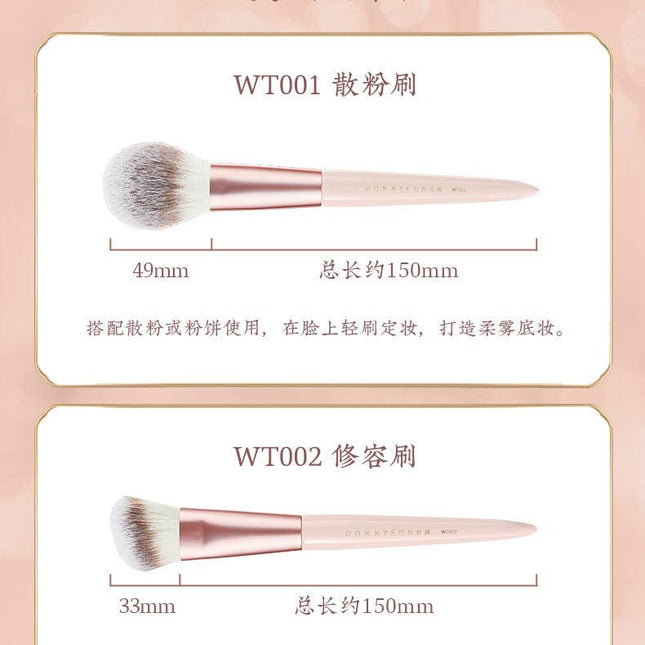 Rownyeon Misty Peach Makeup Brush 11-in-Set RY013 - Chic Decent