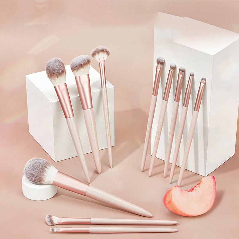 Rownyeon Misty Peach Makeup Brush 11-in-Set RY013 - Chic Decent