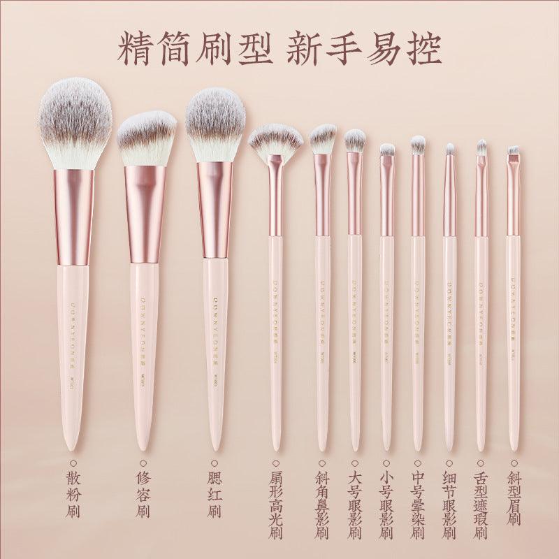 Rownyeon Misty Peach Makeup Brush 11-in-Set RY013 - Chic Decent