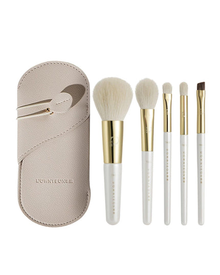 Rownyeon Portable Wool Makeup Brush 5-in-Set White RY002 - Chic Decent