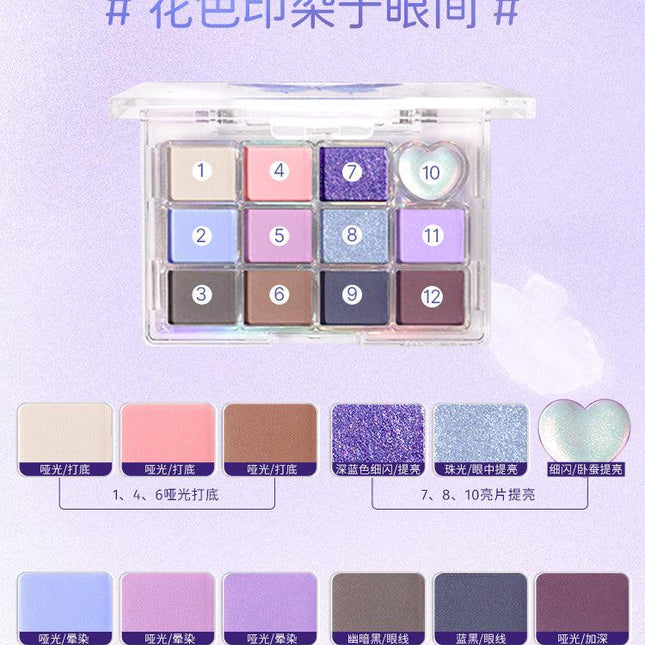 【NEW Butterfly】JILL LEEN Pretty 12 Colors Eyeshadow Palette JL019 - Chic Decent