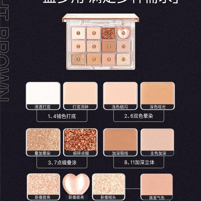 【NEW Butterfly】JILL LEEN Pretty 12 Colors Eyeshadow Palette JL019 - Chic Decent