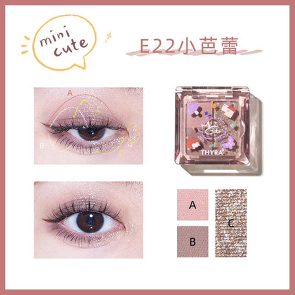 【NEW 18-23】Thyra Mini Cute Y2K Tri-color Eyeshadow THY003 - Chic Decent